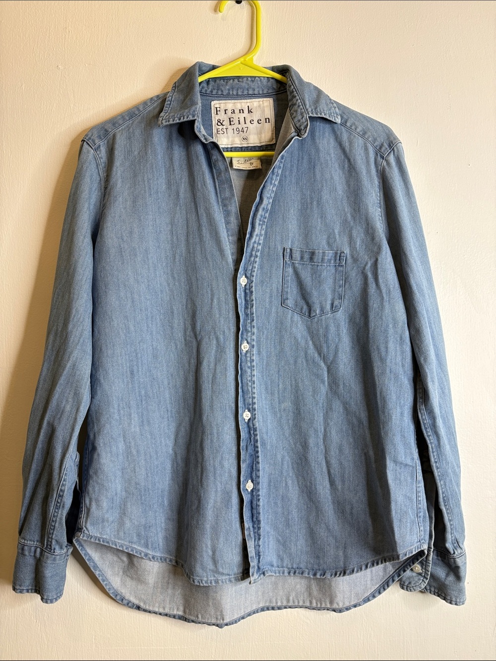 Frank & Eileen “Eileen” Light Denim Cotton Button-Up Shirt